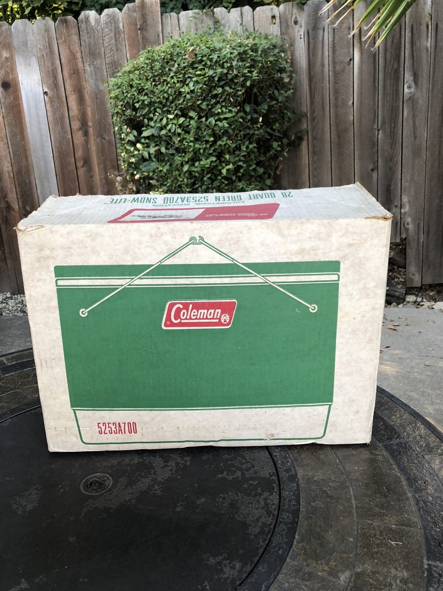 Vintage Coleman 5253A7A Green Metal Cooler W/Tray | eBay