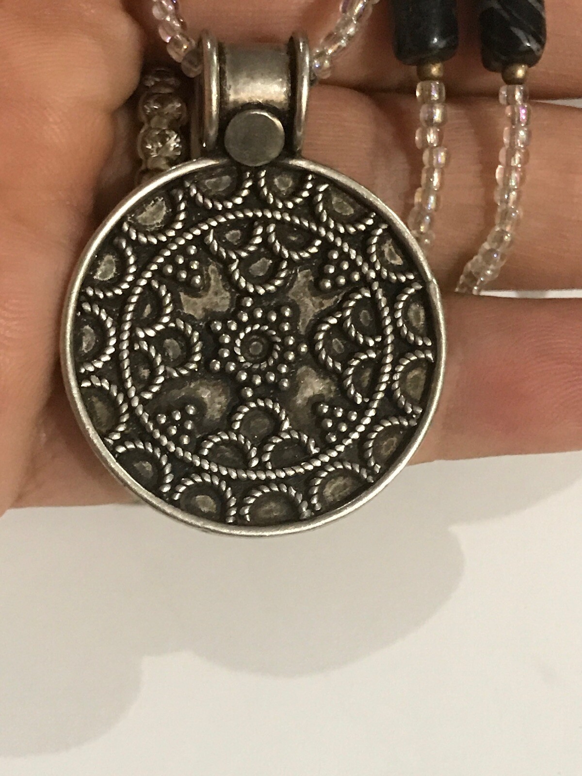 Large Hand Made Solid 925 Sterling Silver  Round … - image 9