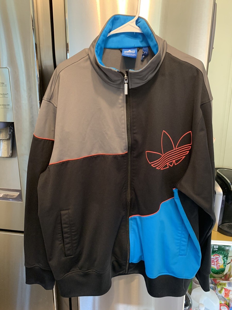 Adidas Retro Track Jacket Size 2XL Black Turquoise Gray Black And 
