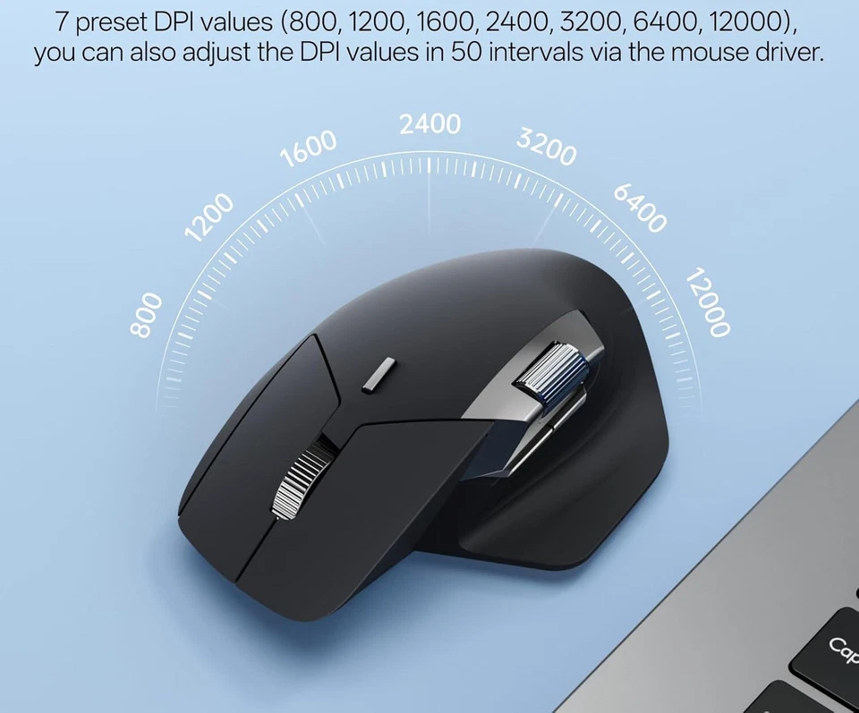 Professional Wireless Right Handed Mouse - Up to 12,000 DPI -11 Buttons - Memory - Image 4 of 4
