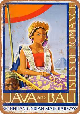 METAL SIGN - Java and Bali - Vintage Look Reproduction