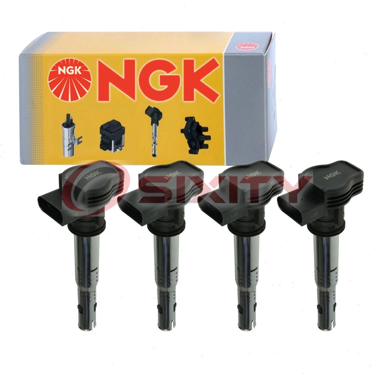 4 pc NGK Ignition Coil for 2006-2013 Volkswagen Jetta 2.0L L4 Spark Plug Wire lv
