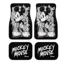 Disney Mickey Mouse Car Floor Mats 4pcs Front Rear Universal Fit Gift Idea