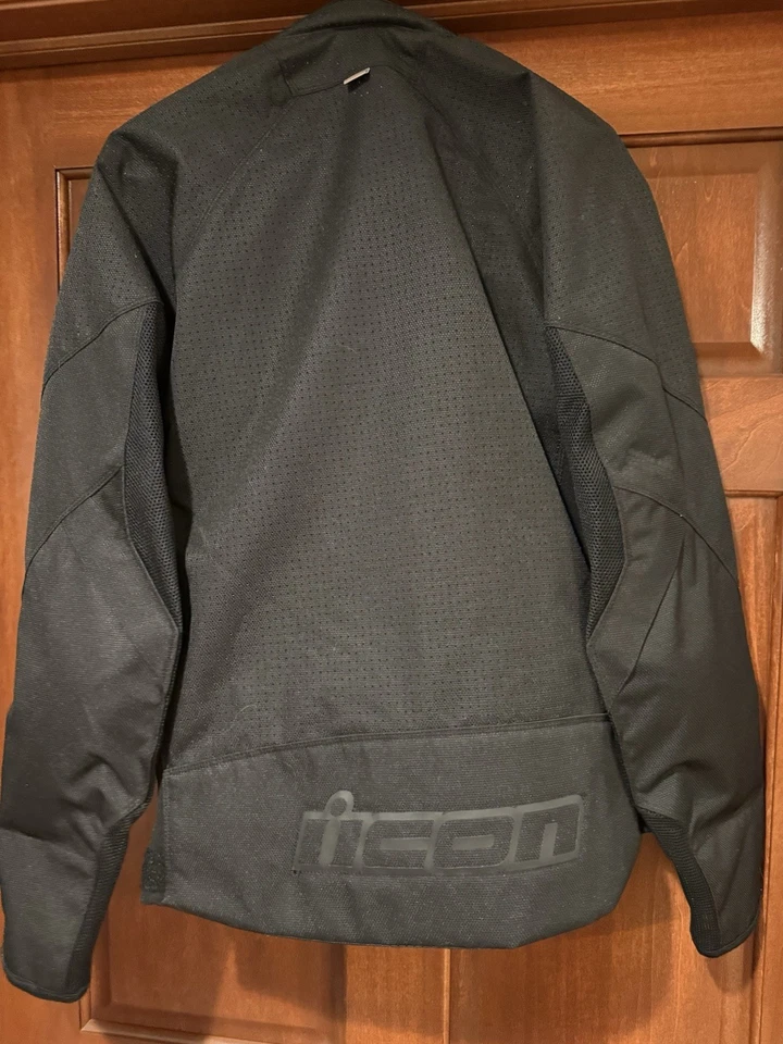 Chaqueta de motocicleta Icon Hooliganism Perf negra talla grande para hombre Foto 3 de 3