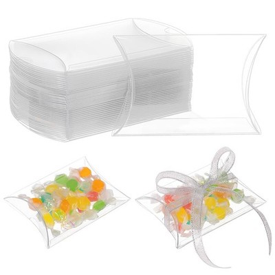 40 Pack PVC Plastic Pillow , 4.5x3x1.2 Inch Clear Gift Packaging Boxes, Candy...