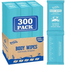 300 Pcs Ultra Thick Soft Large Body Wipes Individually 300-Pack Blue