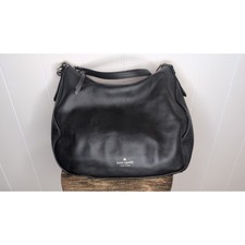 Kate Spade black pebbled leather hobo shoulder bag.