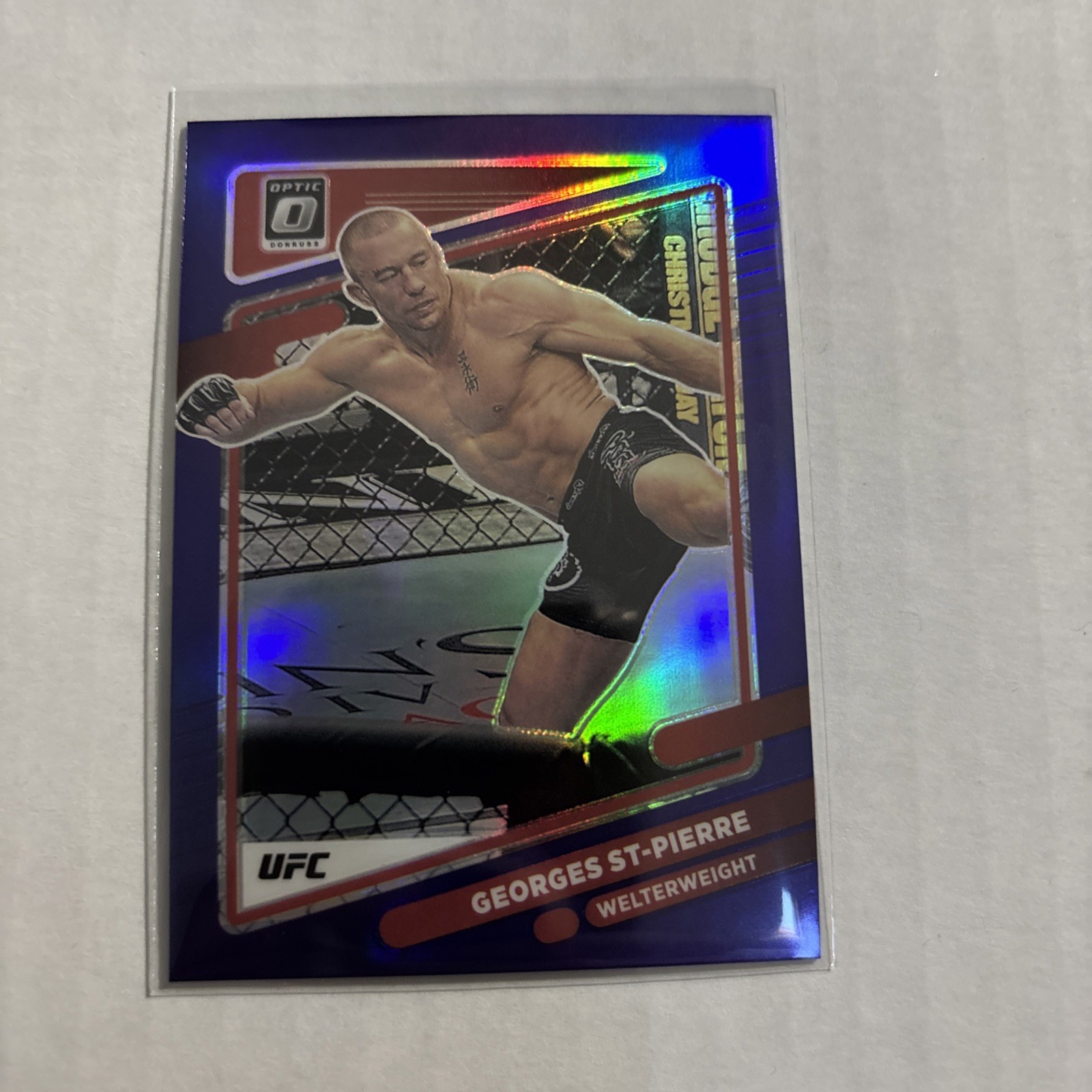 Georges St-Pierre 2022 Panini Donruss Optic UFC #57 Purple Prizm