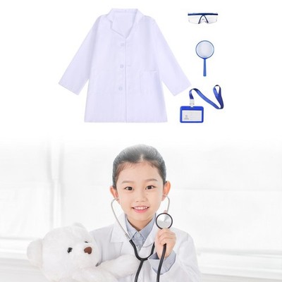 Kinder Krankenschwester Mantel und Brille Lupe Zubehör Langarm Laborkittel für Kinder