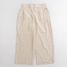 Madewell Pull-On Straight Crop Pants Natural Beige Linen Blend Size 12 N0954