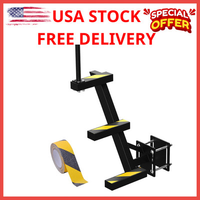 Boat Trailer Steps with Handle, Heavy Duty 3-Step Ladder for Trailer Tongue, wit