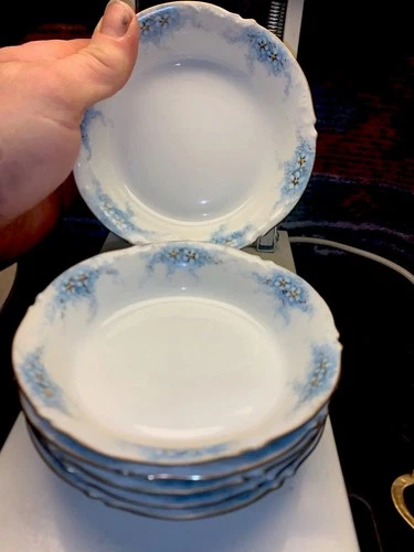 Set Of  (6) J.P.L. Limoges Signed 5” Dessert Bowls Hand Painted