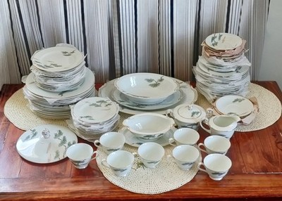 Service For 12 - (82 Pc.) Noritake Nippon Toki Kaisha Ming Bonsai Porcelain Set