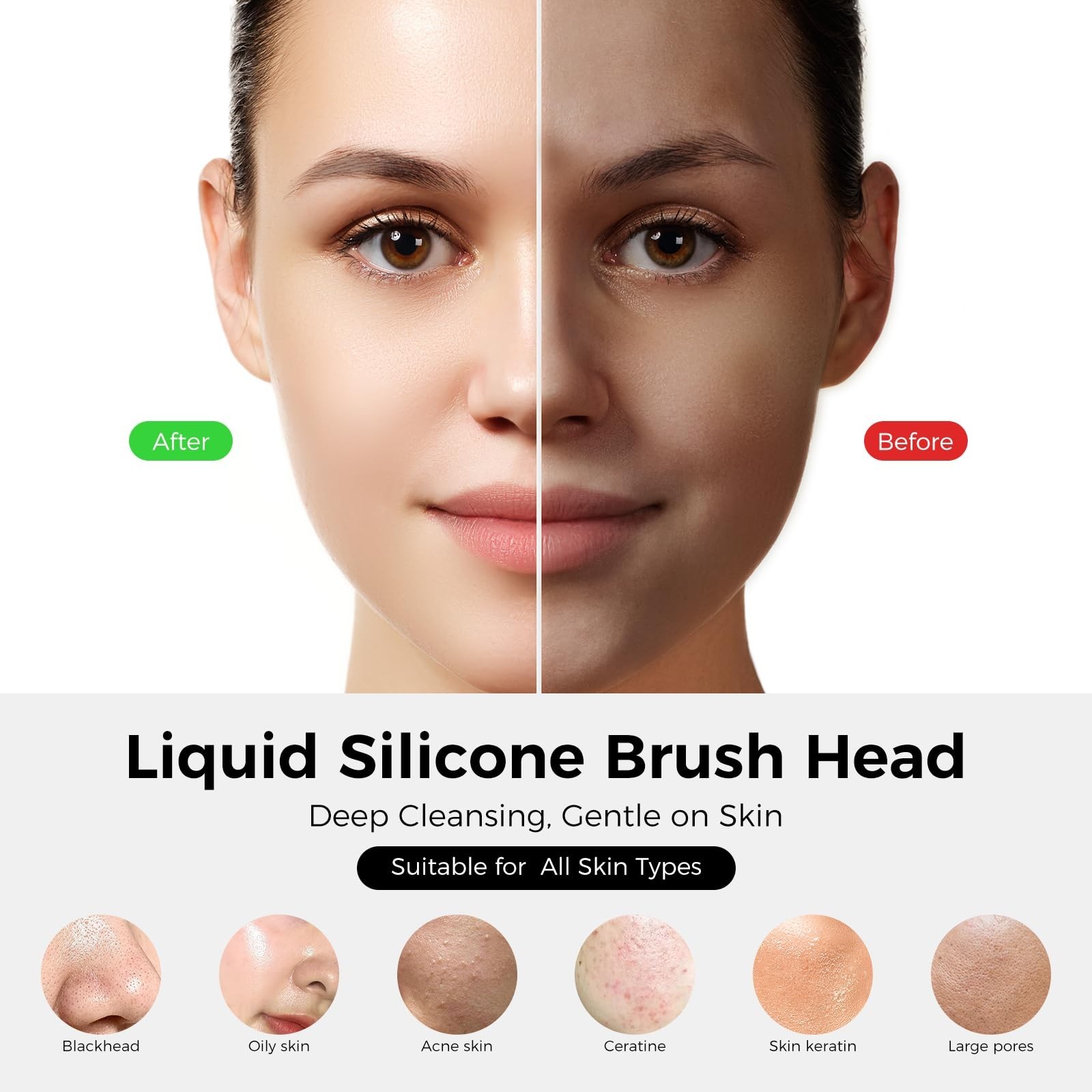 Facial Cleansing Brush Electric Face Scrubber - Rechargeable Face Cleansing B...