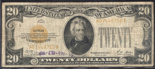 $20 Dollar Bill 1928 GOLD NOTE CERTIFICATE AA BLOCK PAPER CURRENCY MONEY#4197