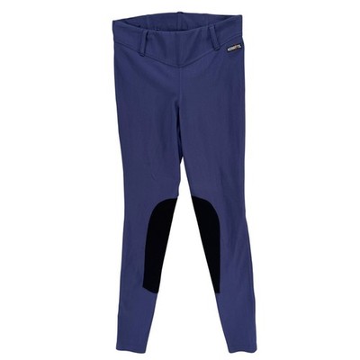 Kerrits Performance Knee Patch Riding Tights Womens Blue Ribbed Stretch Size M