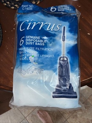 6 Cirrus Style  B  vacuum bags - fits models listed below