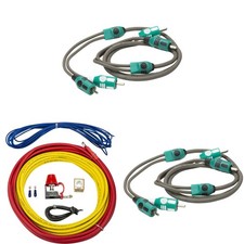 Kicker 47KMPK8 Marine 8awg Amp Power Kit 2 47KMI1 1 Meter RCA Cable