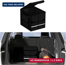Car Trunk Organizer with Lid Collapsible Oxford Cloth Black