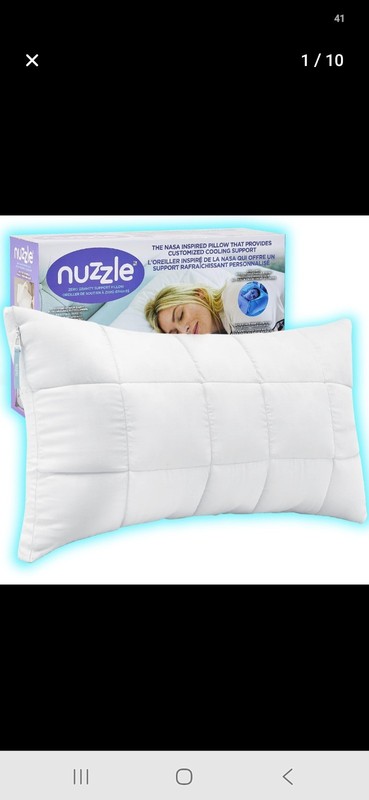 NIP Nuzzle Cooling Adjustable Pillow for Side Sleepers, Luxury Queen Sz  Firm