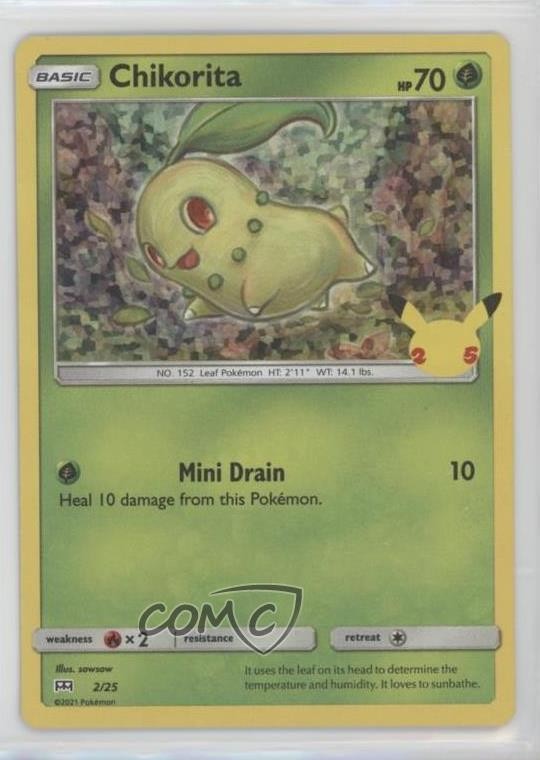 Chikorita Confetti Holo Pokémon Sword & Shield McDonald's Collection #2