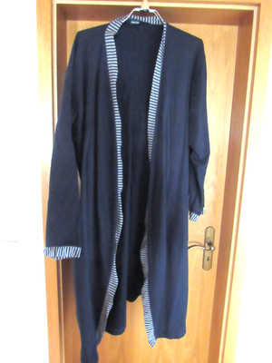 Ammann Herren Morgenmantel XL/54 Blau mit Streifen neu ohne Etikett