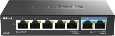 D-Link DMS-107/E 7-Port Multi-Gigabit Unmanaged Switch 2x 2,5G und 5x 1G Ports