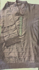 Women s Mauve Silk Blend Embroidered Kurta with Embellished Front Long Sleeve