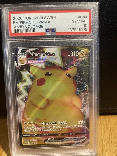 Pokémon Pikachu TCG VMAX Vivid Voltage Holo Ultra Rare Card 044/185 PSA 10