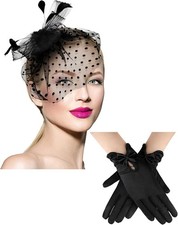 Fascinator Hat for Women Funeral Veil Hat Pillbox Cocktail Tea Party