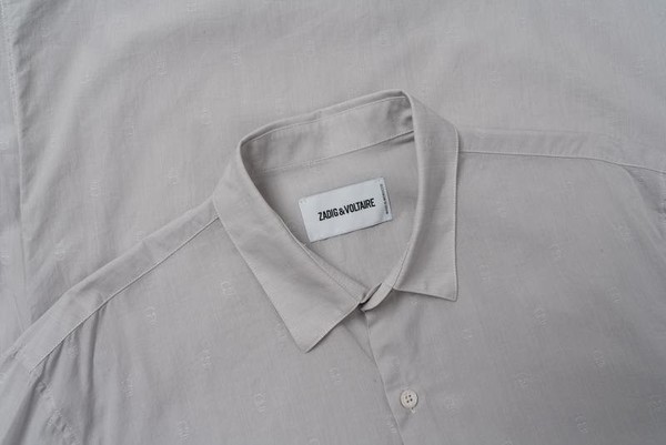 Men Zadig & Voltaire Shirt Grey Cotton 40 /L / 48