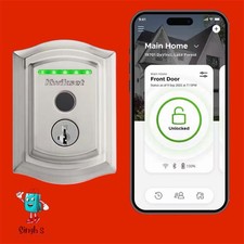 Kwikset Halo Touch WiFi Fingerprint Smart Lock, Satin Nickel - NEW