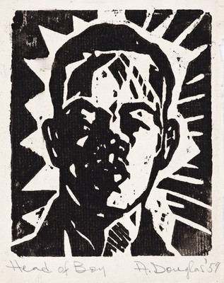 Aaron Douglas, Head of Boy 1957, Kunstdruck in Archivqualität.
