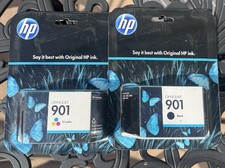 HP 901 Black and Tri-Color Ink Cartridge Lot Sealed New Warranty Ending 2015