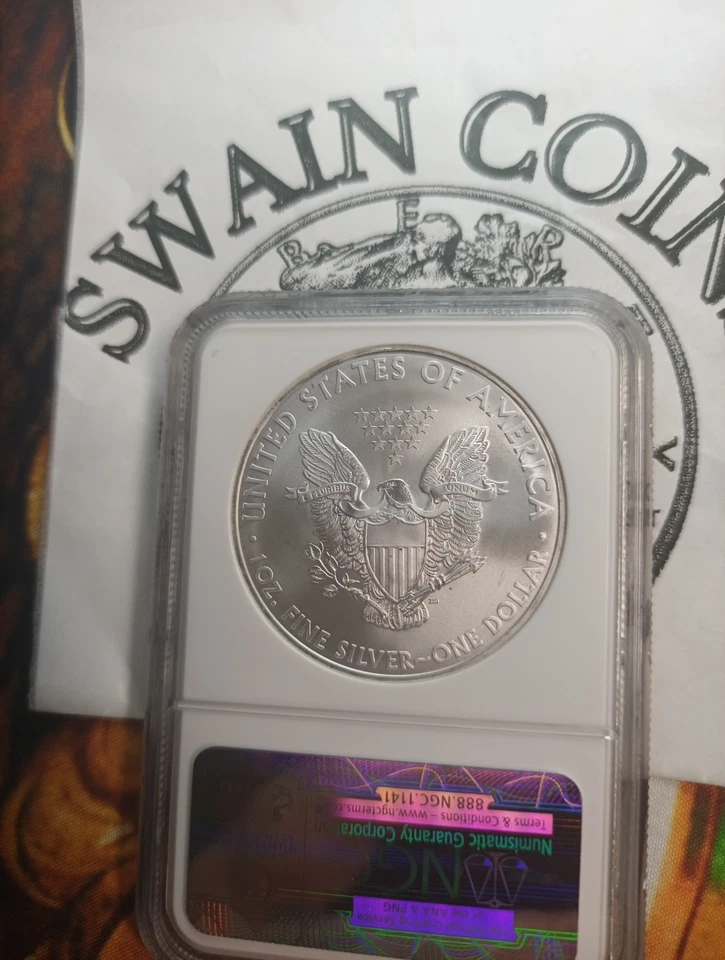 2008 American Silver Eagle – NGC MS69 – silver Label EQ108-09 - Image 3 of 3