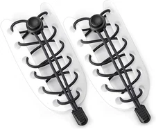 Quacc 1 Pair No Tie Elastic Shoelaces Tieless Shoe Laces with Strong Lock for Sn