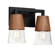 Maxim Lighting 21622CLWNBK Carpenter Collection 12" Two Light Bathroom Vanity  