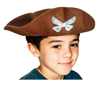 Piraten Hut Kinder Fasching Karneval SeeräUber KostüM Braun, Dreispitz