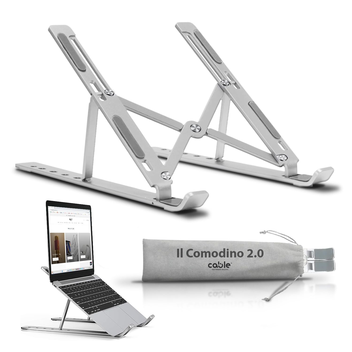Support Ordinateur Portable pour Éviter le Mal de Dos sur la Table de Chevet 2.0