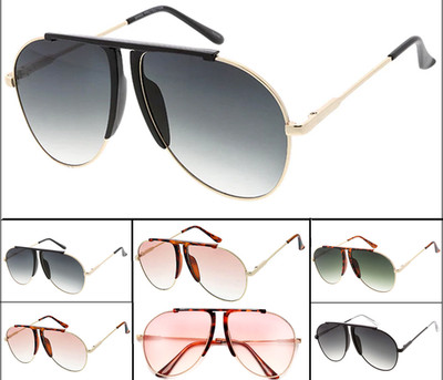 Sunglasses Large Gradient Lenses Pilot ''Talon'' Aviator Men Women Metal Frame