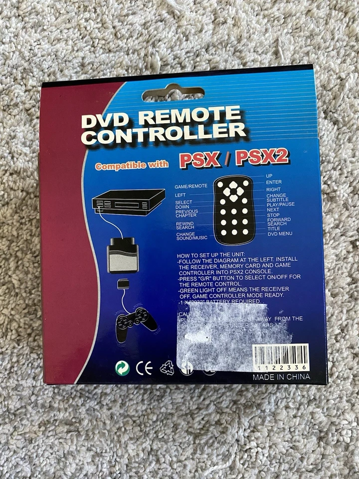 Vtg NEW W OG BOX Psx / PlayStation 2 DVD Remote With Pass-Thru Port W DONGLE Y2K - Image 3 of 4