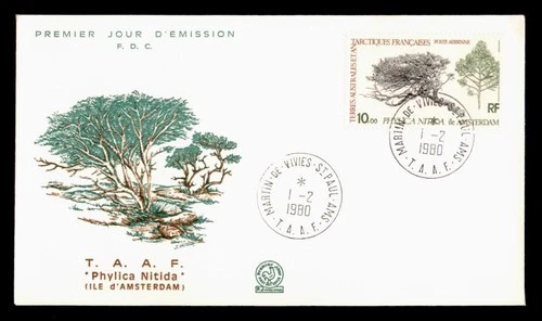 DR WHO 1980 FRENCH ANTARCTIC FSAT FDC TREE CACHET 10.00 w29444