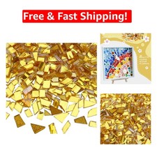 9oz Gold Mixed Glass Mosaic Tiles - Perfect for Indoor Outdoor Art