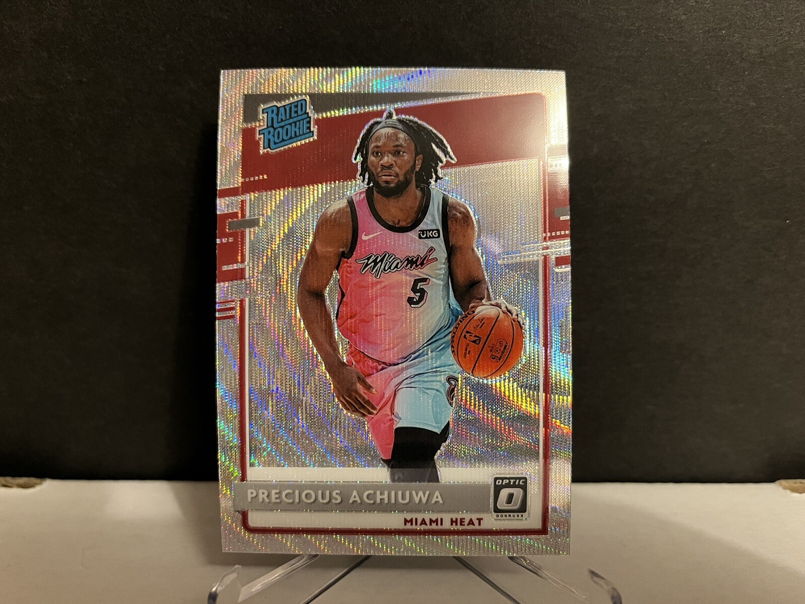 2020-21 NBA Optic Precious Achiuwa #170 Fanatics Silver Wave Prizm Rookie Card