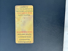 Midland Red BMMO Bus Traffic Supt. Birmingham Brass Satchel Bag Plate Plaque