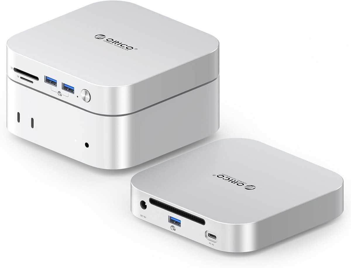 Macデスクトップ ORICO MiniLink M2SSD X2 RAID USB4 40Gbps Orico MiniLink Mac Mini Hub & Stand 40Gbps 2* M.2 NVMe SSD