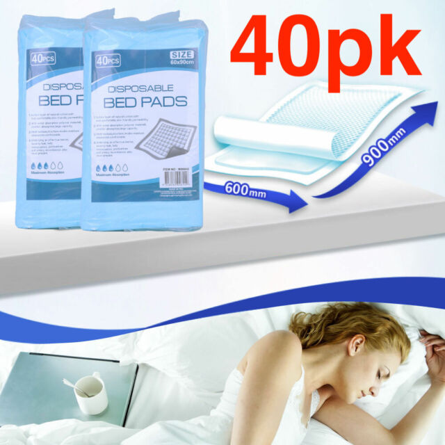 40pk Adult Urinary Incontinence Disposable Bed pee Underpads 60x 90 cm fourlayer