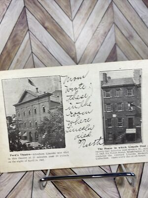 presidential historical Lincoln 1922 Where he was shot. Then died  Sent Postcard
