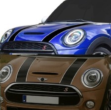 R61 MINI Cooper S JCW John Cooper Works Vinyl Bonnet Stripe Decal Black White