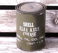 Vintage UNOPENED SHELL OIL CO. Elax Axle Grease 1 LB Net Weight CAN Tin